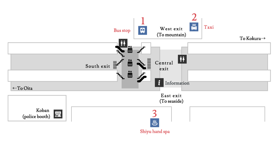 Exits information of Beppu station 